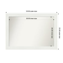 Amanti Art Custom Wall and Bathroom Mirror (23.5 x 33.5 in.), Vanity White Narrow Frame