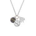 thumbnail image 2 of Delight Jewelry Goldtone ''Dream'' on Hatched Disc Let Things Go Fall Zoey Charm Necklace, 28", 2 of 4