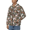 thumbnail image 3 of Kdxio Rabbits on Floral Print Men Hoodies Casual Hoodies for Men with Zip Pockets Full Zip Long Sleeve Sweatshirt Sports Hooded Jacket-3X-Large, 3 of 5