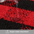 thumbnail image 3 of 2 Pieces Buffalo Plaid Check Rug Set Water Absorb Non-Slip Kitchen Rug Bathroom Mat Checkered Doormat Carpet for Laundry (17"x48"+17"x24", Black&Red), 3 of 6