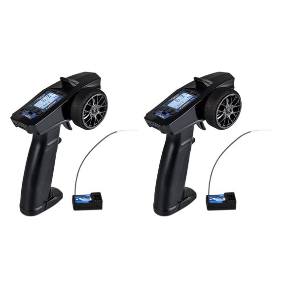 2X P32 Turbo Racing 91803G-C 2.4G 4CH VT Sistema Pantalla LCD Transmisor de Radio Control Remoto con Receptor para Coche RC Barco