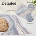 thumbnail image 6 of Blue Ombre Wooden Throw Pillow Cover, Pillowcase Protectors with Zipper, Breathable Decorative Lumbar Pillow Case Cover, Farmhouse Abstract Art Striped Pillow Shams for Couch Sofa 12x20Inch, 6 of 8
