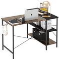 thumbnail image 5 of Sesslife Small Computer L-Shaped Desk, Brown Writing L-Shaped Desk，Modern Study L-Shaped Desk with Metal Frame for Home Office Workstation, 5 of 10