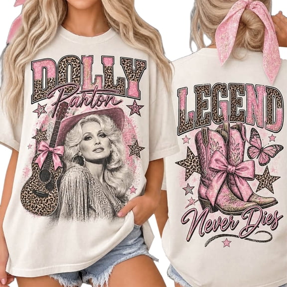 Womens Dolly Shirts Country Music Legend T-Shirt Crewneck Short Sleeve Shirt Vintage Graphic Blouse Loose Fit T-Shirt Trendy Tee Tops L
