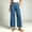 (Fashion 202)Blue, variant on Women's High Waist Cotton Blend Wide Leg Pants Button Front Casual Trousers with Pleats Breathable Summer Office Wear