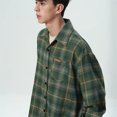 thumbnail image 4 of Camisa a cuadros de gran tamaño para hombre, otoño 2024, estilo vintage Y2K, manga larga, moda, camisas con solapas sueltas y bolsillos, blusa de moda coreana, 4 of 5