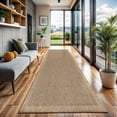 thumbnail image 3 of CAMILSON Easy Jute Rug Indoor Outdoor Farmhouse Area Rugs Herringbone-Natural 2x7, 3 of 7