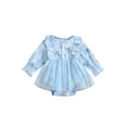 thumbnail image 1 of Qiylii Baby Girls Romper Long Sleeve Floral Gauze Dress Bodysuit 0-18 Months, 1 of 9