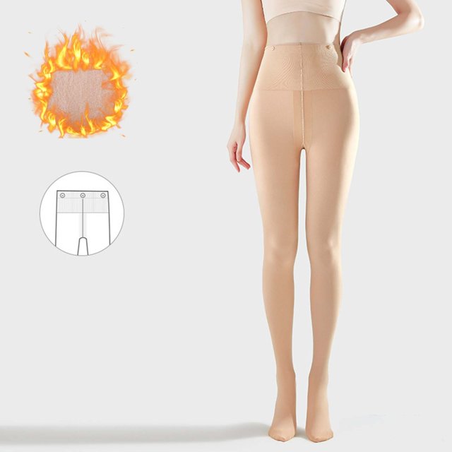 Medias de nailon extra largas y ligeras de doble capa extraíbles para mujer