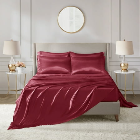 UPC 675716325640 product image for Comfort Classics Satin Red Luxury 6 PC Sheet Set  Full - Wrinkle Free | upcitemdb.com