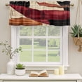 thumbnail image 2 of Red Burnt Orange Curtain Valances for Windows, Kitchen Valance Window Treatments Panel 2 Pack, Geometric Boho Modern Abstract Rod Pocket Short Curtains for Bathroom Bedroom 42 x 12 Inch, 2 of 8