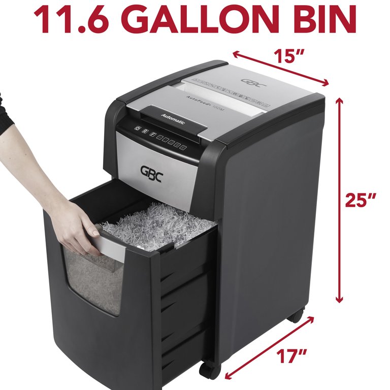   Basics 15 Sheet - New model Cross Cut Paper and Credit  Card CD Shredder With 6 Gallon Bin, Black : Office Products