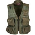 thumbnail image 1 of LUXUR Mens With Multiple Pockets Cargo Jacket Fishing Climbing Utility Vests Army Green-Zip 2XL, 1 of 3
