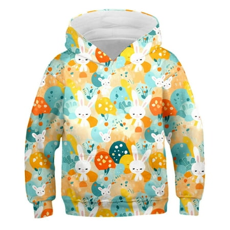 

Kids Children Boys Girls Easter Spring Long Sleeve Hoodie Tops Sweatshirt Clothes Cartoon Rabbit Eggs Printing Toddler Boys Hoodies for Teenage Girls Kids Hoodies Boys Clothes Boys Girls Hoodies Teen