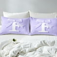 thumbnail image 4 of Erosebridal Initial F Letter Twin Sheet Sets, Princess Bow Bedding Twin Size, Purple Monogrammed Reversible Bed Sheets Twin, Microfiber Room Decor, 3pcs, 4 of 7