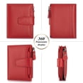 thumbnail image 3 of SCHLATUM Genuine Leather Rfid Blocking Wallet for Women, Bifold Purse with Removable Card Slot, 14 Card Slots, Zipper Coin Pocket, Red, 3 of 7