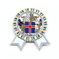 thumbnail image 1 of Símbolos nacionales del escudo de Islandia Insignia broche Medalla ganadora, 1 of 3