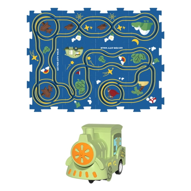 Pistas de rompecabezas Juego de rompecabezas Pista Vehículo de juguete Pista de juguete Montessori Bloques de construcción C rompecabezas de 12 piezas