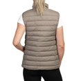 thumbnail image 2 of Women's Nylon Zip Up Quilted Puffer Vest, Taupe, Medium, 1 Pack, 2 of 2