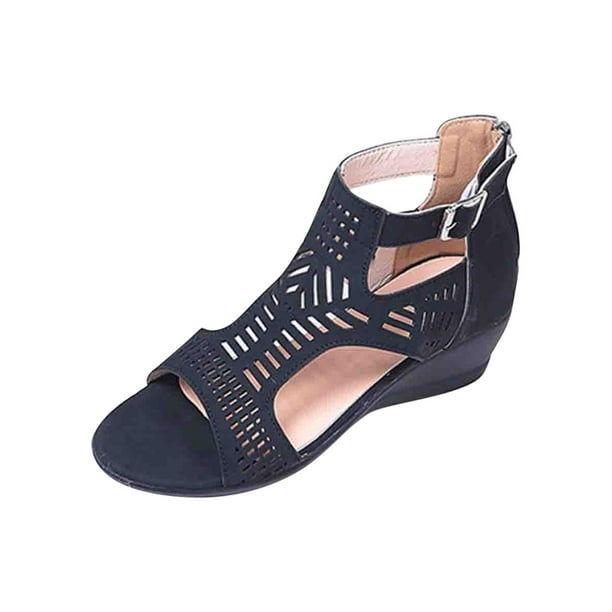 Amzcrzy Zapatos de mujer,Zapatos de mujer,Zapatillas de mujer, Sandalias cómodas con cuña y hebilla para mujer Sandalias Mujer Zapatillas De Casa