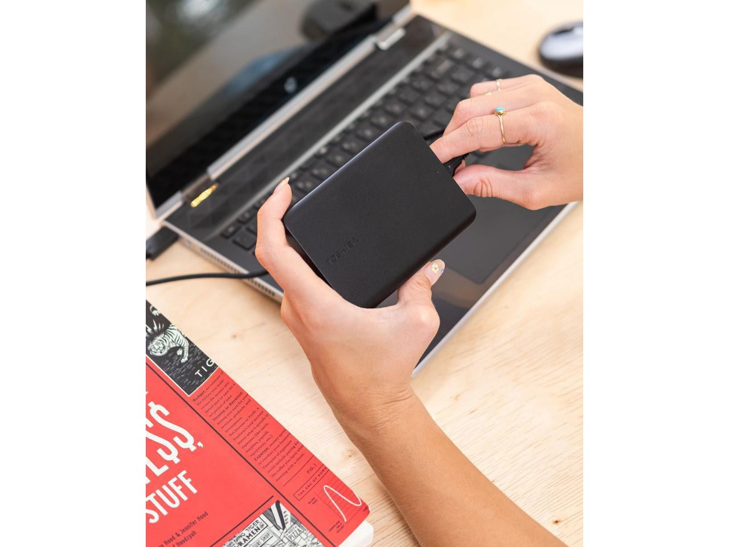 Toshiba Canvio Basics 2TB Portable External Hard Drive USB 3.0, Black - HDTB520XK3AA