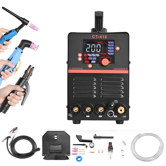 KFFKFF 3-in-1 Plasma Cutter Welder Combo - CUT/TIG/MMA, 50A Non-Contact Cutting Machine & 200A TIG Stick Welder, Digital 110/220V