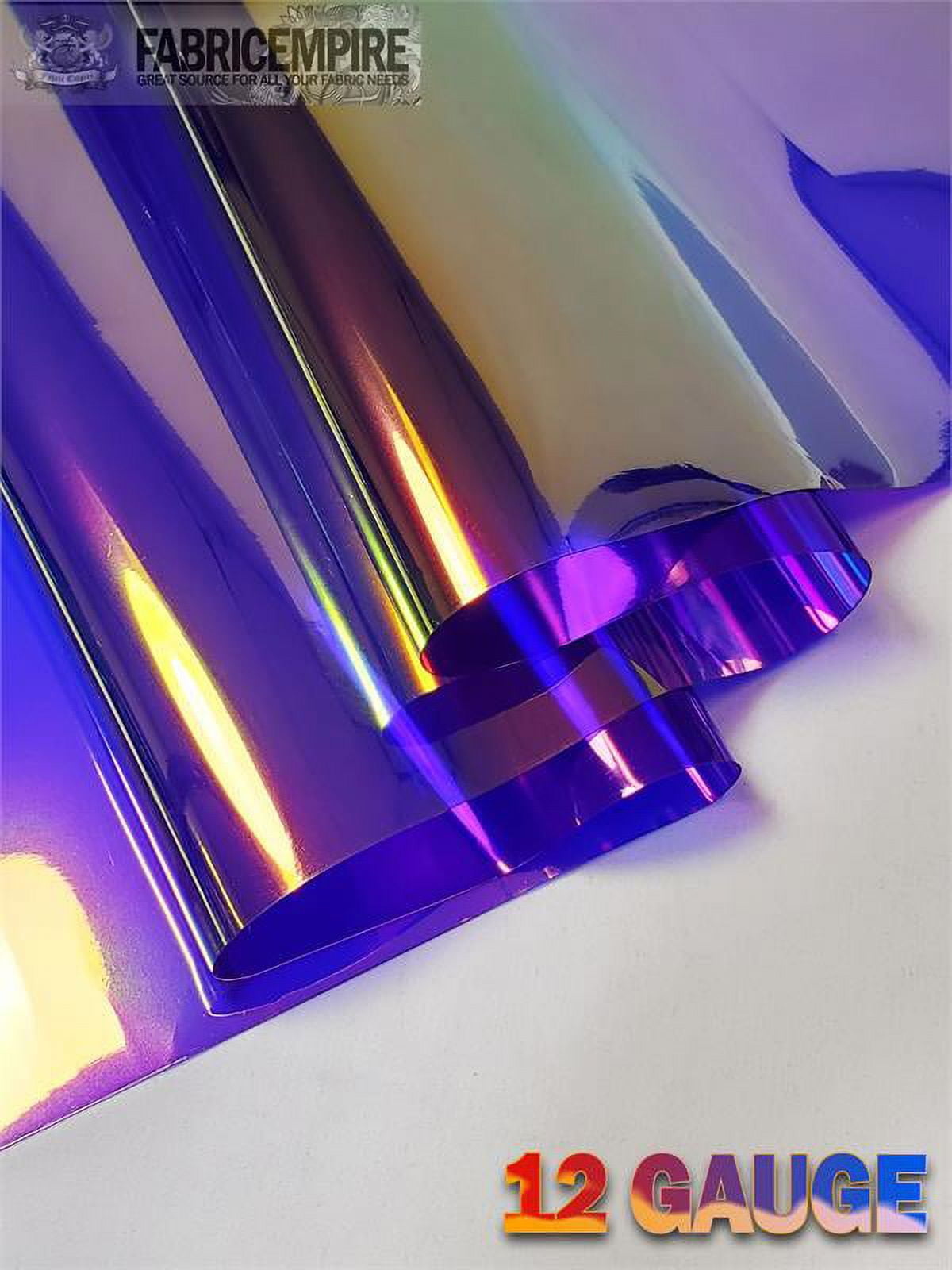 12 Gauge Metallic Transparent Hologram Purple Plastic Vinyl Fabric 38" Wide Sold By The Yard