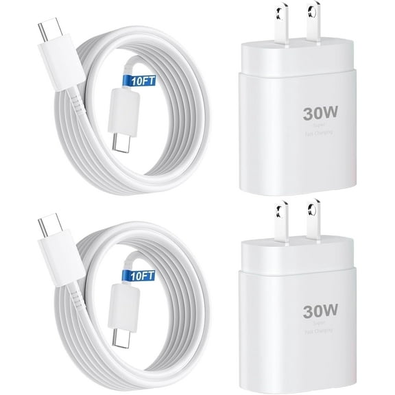 i Phone 17 16 15 Charger Fast Charging,2Pack 30W USB C Wall Charger Block 10FT Long USB C Cable Cord Compatible with iPhone 17 16 15/16 15 Pro Max/16 15 Pro/15 Plus,Samsung Galaxy S24/S23/S22 Case