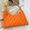 thumbnail image 4 of Bolso bandolera para mujer Bolso informal con textura de cadena acolchada para mujer (naranja), 4 of 7