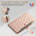 thumbnail image 6 of Allytechgroup Google Pixel 6 Wallet Case with Cards Holder Zipper Pocket, RFID Blocking Hand Wrist Shoulder Strap Stylish Girls Women Phone Case for Google Pixel 6, Rosegold, 6 of 9
