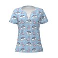 thumbnail image 2 of Uemuo Rainbow Dinosaur Drawing Women's Deep V-Neck Low Cut Tops - Casual Loose Fit with Stainless Steel Loop, Soft, Breathable, Perfect for Office, Travel, and Daily Wear-Medium, 2 of 5