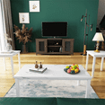 thumbnail image 2 of Recaceik 3 Piece Coffee Table Set, Faux Marble Tabletop Style with Black Metal Frame Sofa Side Tables Perfect for Living Room Accent Furniture, 2 of 10