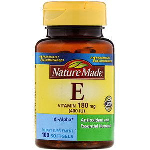 Nature Made, Vitamin E, 400 IU, 100 Liquid Softgels (Pack of
