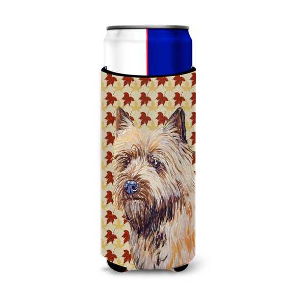 Carolines Treasures LH9095MUK Cairn Terrier Fall Leaves Portrait Ultra Hugger for slim cans Slim Can multicolor