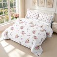 thumbnail image 3 of Erosebridal Graceful Bird Animals Bed Spread Queen,Transitional Flower Queen Coverlet Set,White Pink,3-Piece,1 Quilt and 2 Pillowcases, 3 of 7