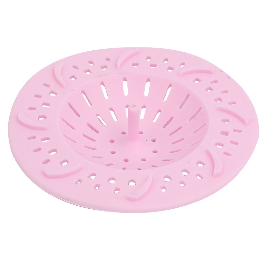 98mm Diameter Silicone Drain Hair Catcher Strainer Pink 2pcs 