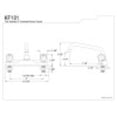 thumbnail image 2 of Kingston Brass KF101 Centerset Kitchen Faucet, Polished Chrome, 2 of 2