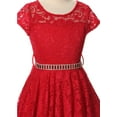 thumbnail image 3 of Lovely Floral Lace Rhinestones Skater Party Easter Flower Girl Dress for Little Girl Red 2 JK19.88S BNY Corner, 3 of 4