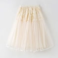 thumbnail image 7 of Weebloom Long Skirts For Toddler Girls Floral Layered Tutu Skirt For Party Beige 4-5 Years, 7 of 7