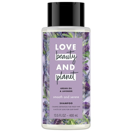 Love Beauty And Planet Smooth and Serene Argan Oil Shampoo for Hair Shine, Argan Oil & Lavender 13.5 oz