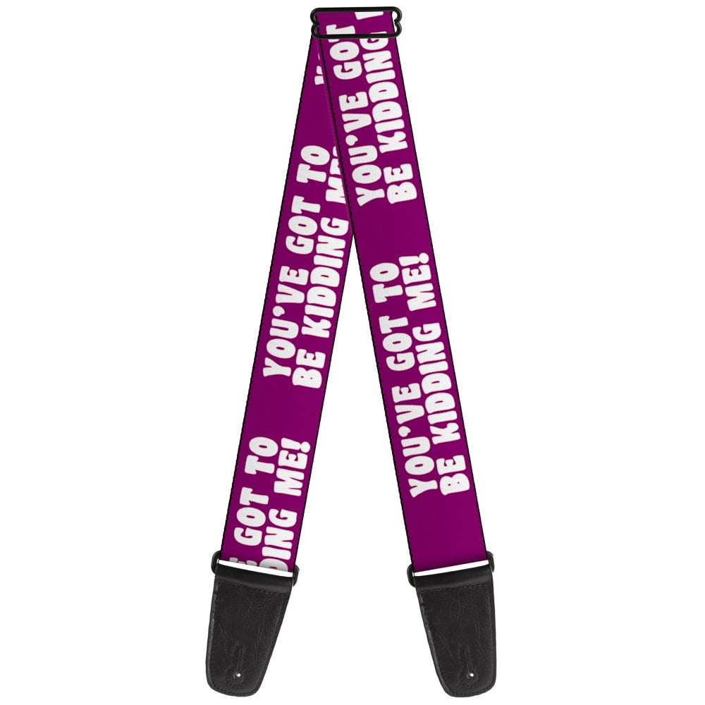 Buckle-Down Guitar Strap, Youve Got to Be Kidding Me Purple White, 2 Inches Wide