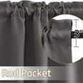 thumbnail image 4 of Cuxi Short Curtain for Kitchen, Cafe Window Treatment, Rod Pocket Small Curtain for Bathroom Rv Cabin, Light Filtering Decorative Panel Set of 2, 2X Short Curtains Dark Gray, 4 of 7