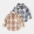 thumbnail image 2 of XBASW 2-7T Boys' Long Sleeve Shirt Plaid Button down Blouses Spring Fall Cotton Dress Shirt for Baby Toddler Kids, 2 of 11