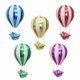 thumbnail image 2 of Juego de globos de aluminio con forma de globo aerostático, 10 unidades, coloridos, 2 of 2