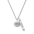 thumbnail image 1 of Delight Jewelry Silvertone Marathon with Pink Crystal Roman Numeral Silvertone Believe Faith Prayer Hope Bar Charm Necklace, 23", 1 of 4