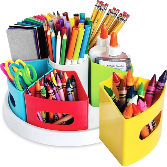 Organizador giratorio de 6 vasos para materiales de arte Hapinest