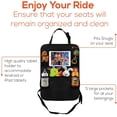 thumbnail image 3 of Trobo Back Seat Organizers And Storage, 2 Pack X-Large Multifunctional Backseat Car Organizer + iPad And Tablet Holder For Kids, Kick Mats Back Seat Protector With 5 Pockets, Travel Accessories, Black, 3 of 7