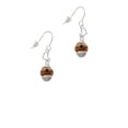 thumbnail image 2 of Goldtone Wide Black Dots on Translucent Brown Spinner Heart French Earrings, 2 of 4