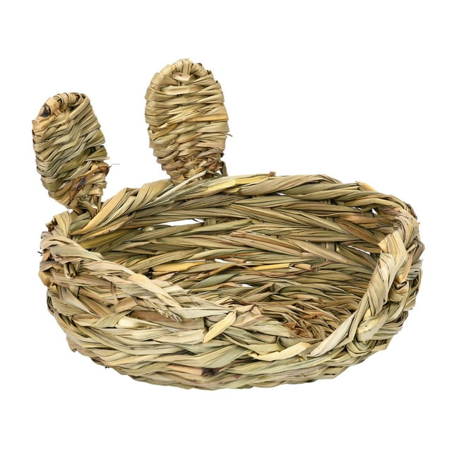 Cama de hierba para conejos, nido de hierba para conejos, cama de heno para mascotas pequeñas Estilo de media apertura