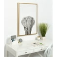 thumbnail image 5 of Kate and Laurel Sylvie Elephant Animal Print Black and White Portrait Framed Canvas Wall Art by Simon Te Tai, 23x33 Gold, 5 of 5